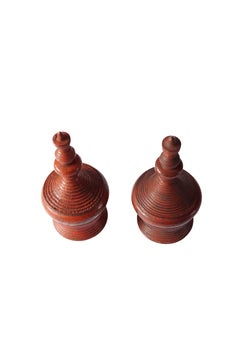 Pair of Small Burmese Lacquer Offering Vessels, "Hsun Ok", c. 1900