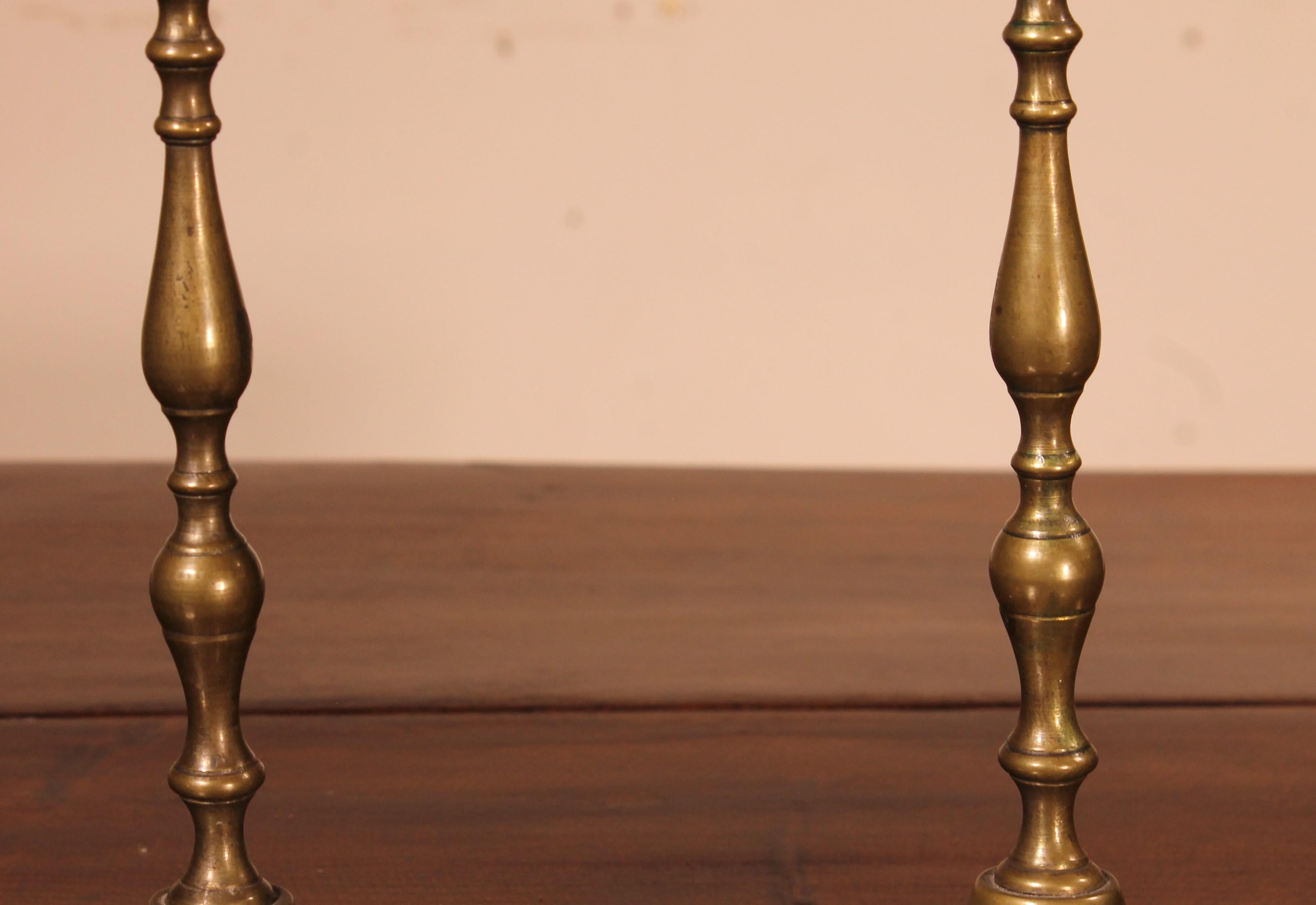 Louis XIV Pair of Small Candlesticks in Bronze, 18th Century For Sale