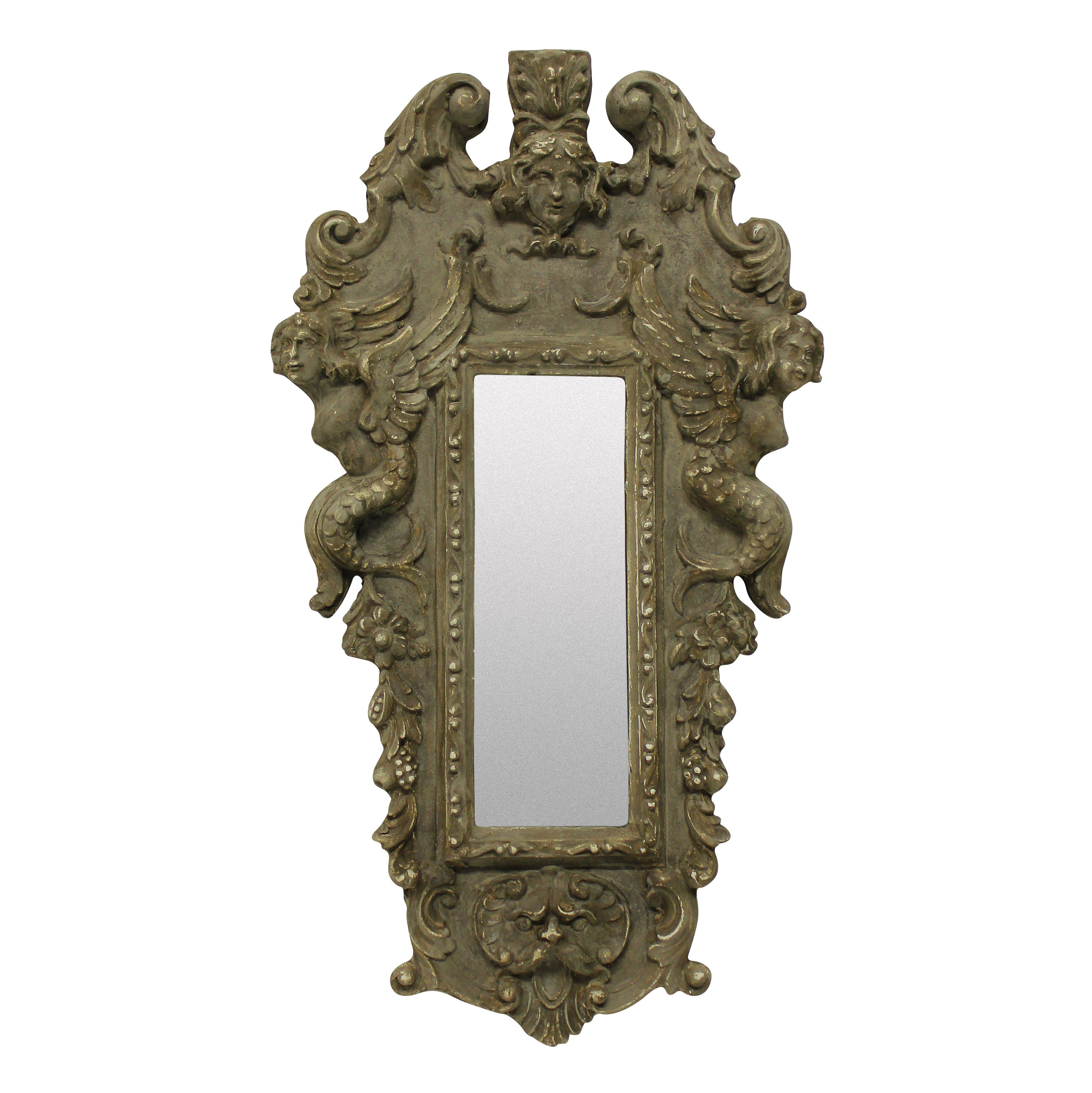 Italian Pair of Small Carved and Painted Venetian Mirrors