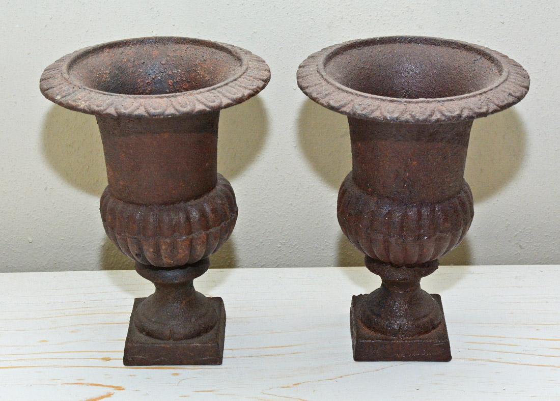 victorian cast iron urns