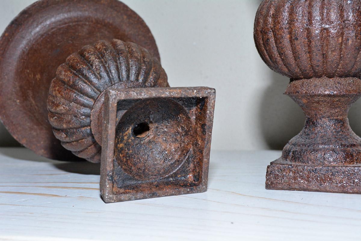 American Pair of Small Cast Iron Victorian Style Urns For Sale