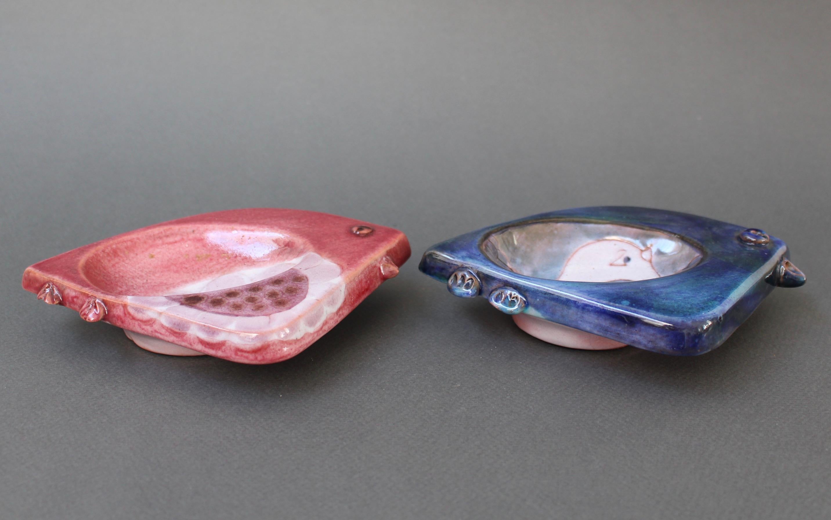 French Pair of Small Ceramic Vide-Poches by Cloutier Brothers 'circa 1970s'