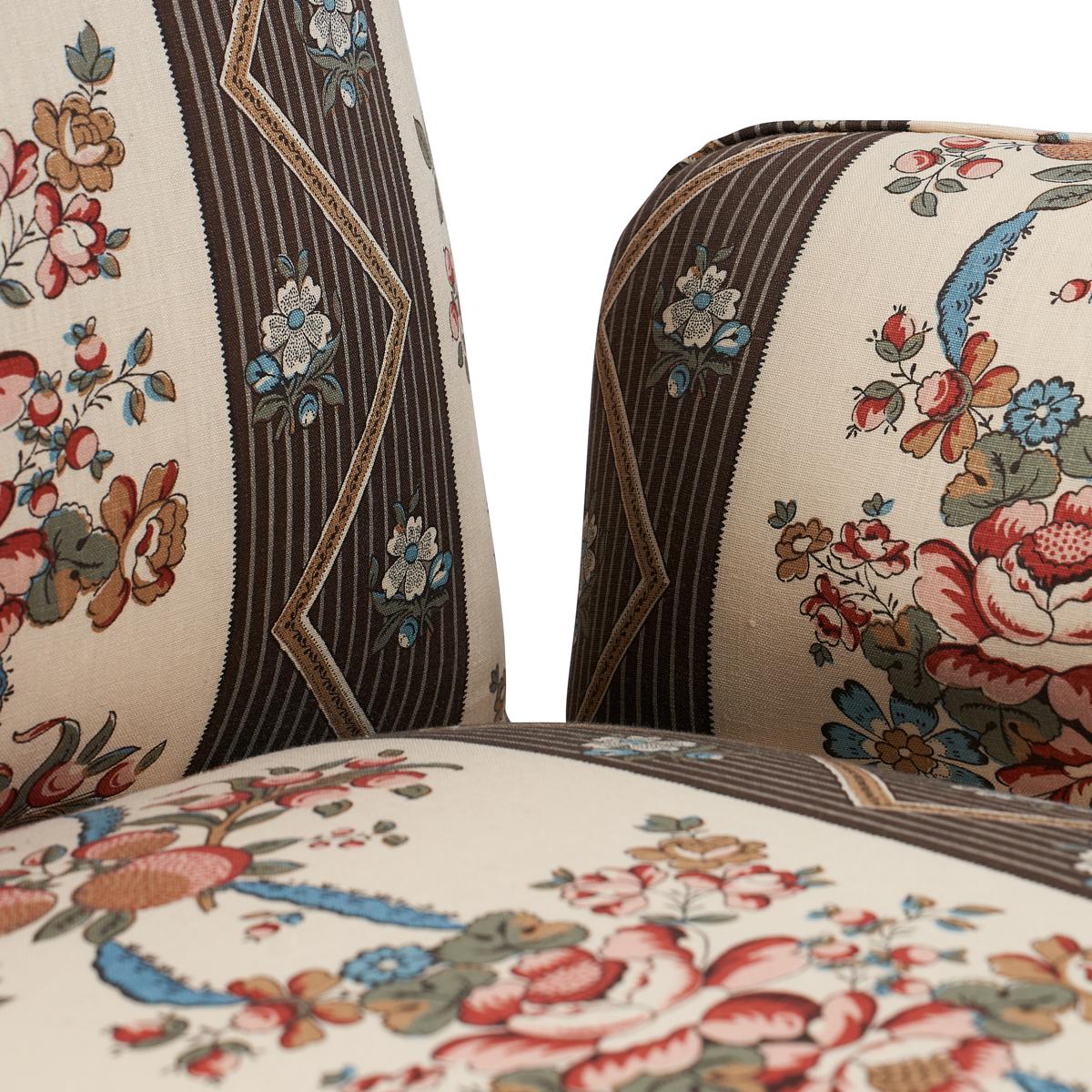 Mid-19th Century Pair of Small Chairs, 1830s France, Newly Reupholstered Fabric