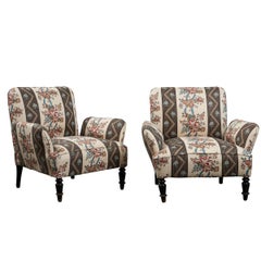 Pair of Small Chairs, 1830s France, Newly Reupholstered Fabric