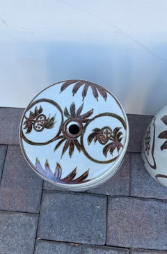 Pair of Small Chinese Garden Seat / Stools / Drinks Tables