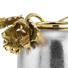 Pair of Small Contemporary Silver and Gold Metal Tulip Vase