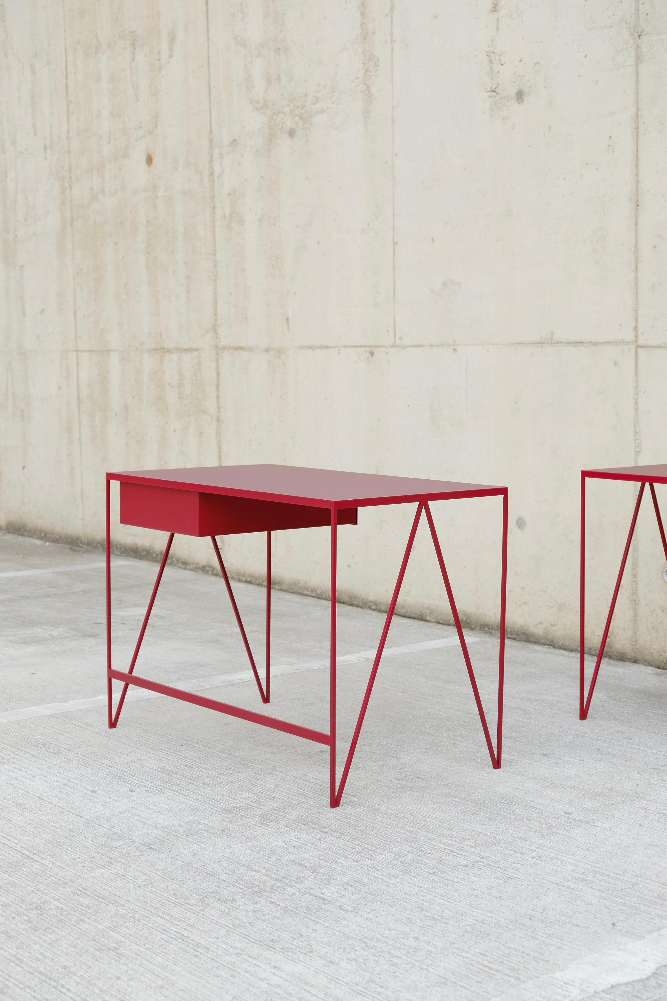 Pair of Small Customizable Study Desks / Console Table with Drawer For Sale 2