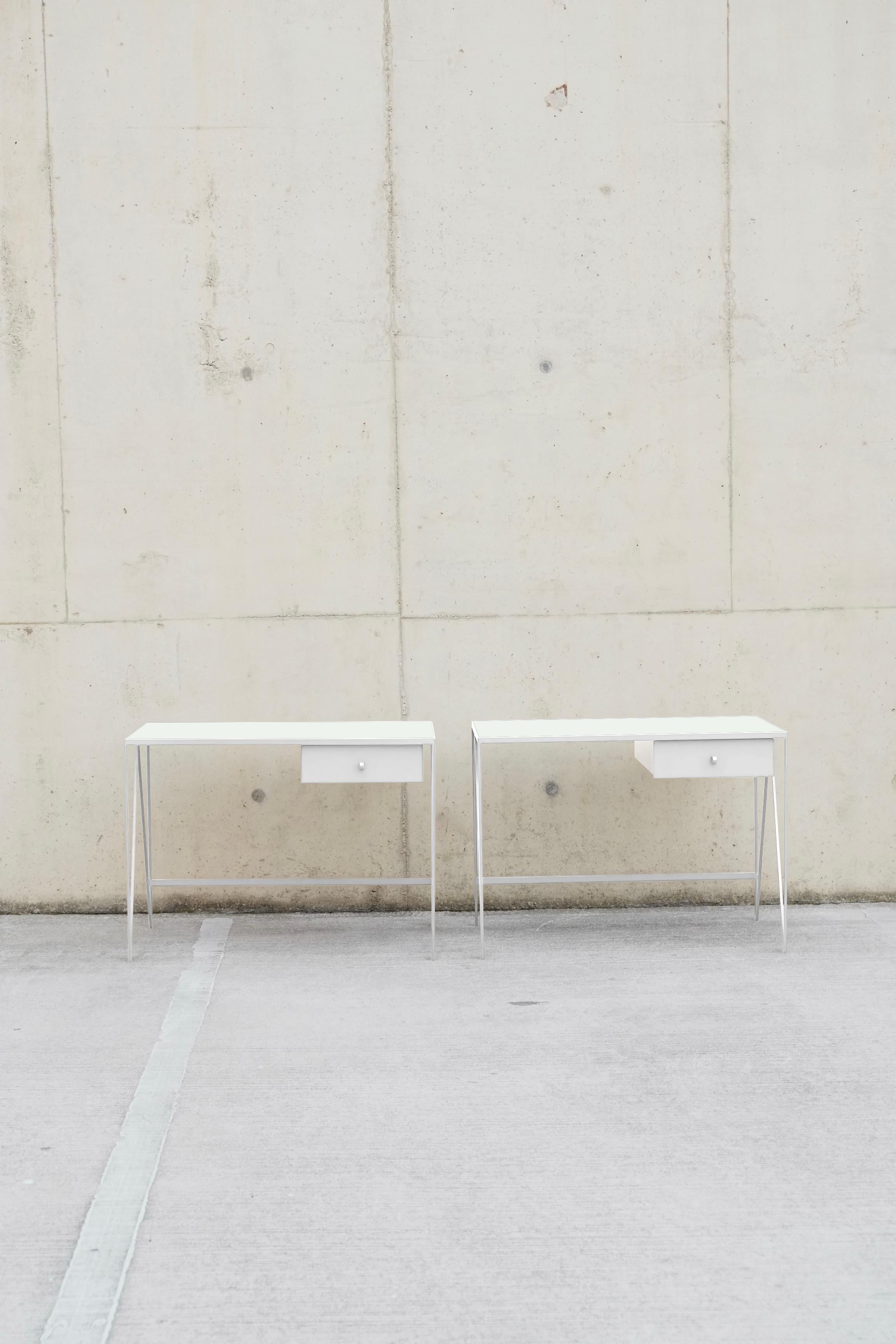 Pair of Small Customizable Study Desks / Console Table with Drawer in vendita 7