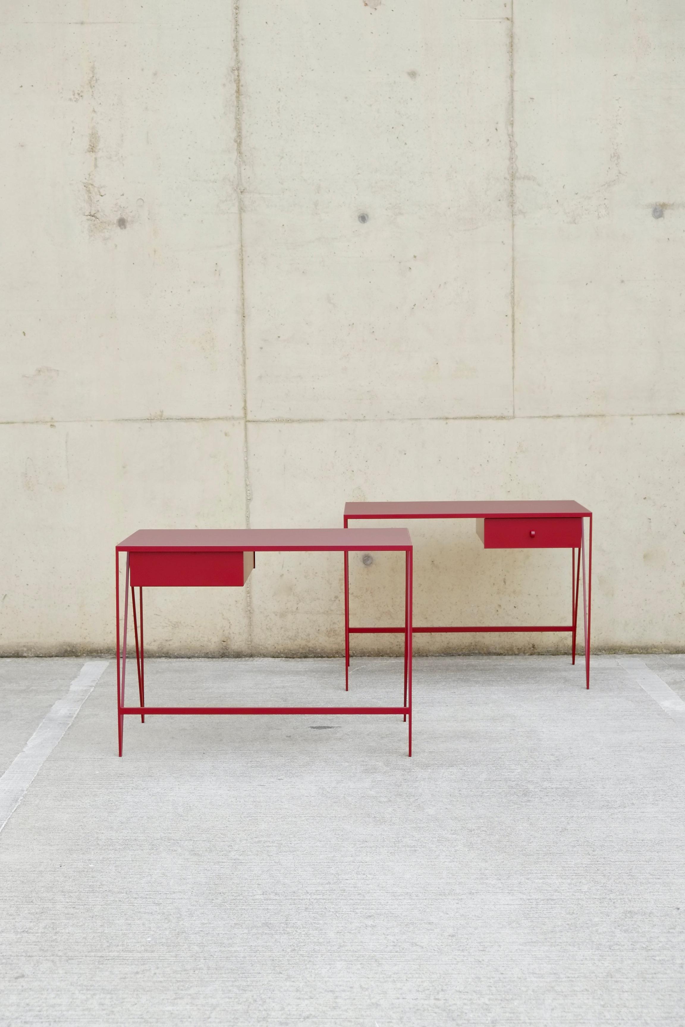 English Pair of Small Customizable Study Desks / Console Table with Drawer For Sale
