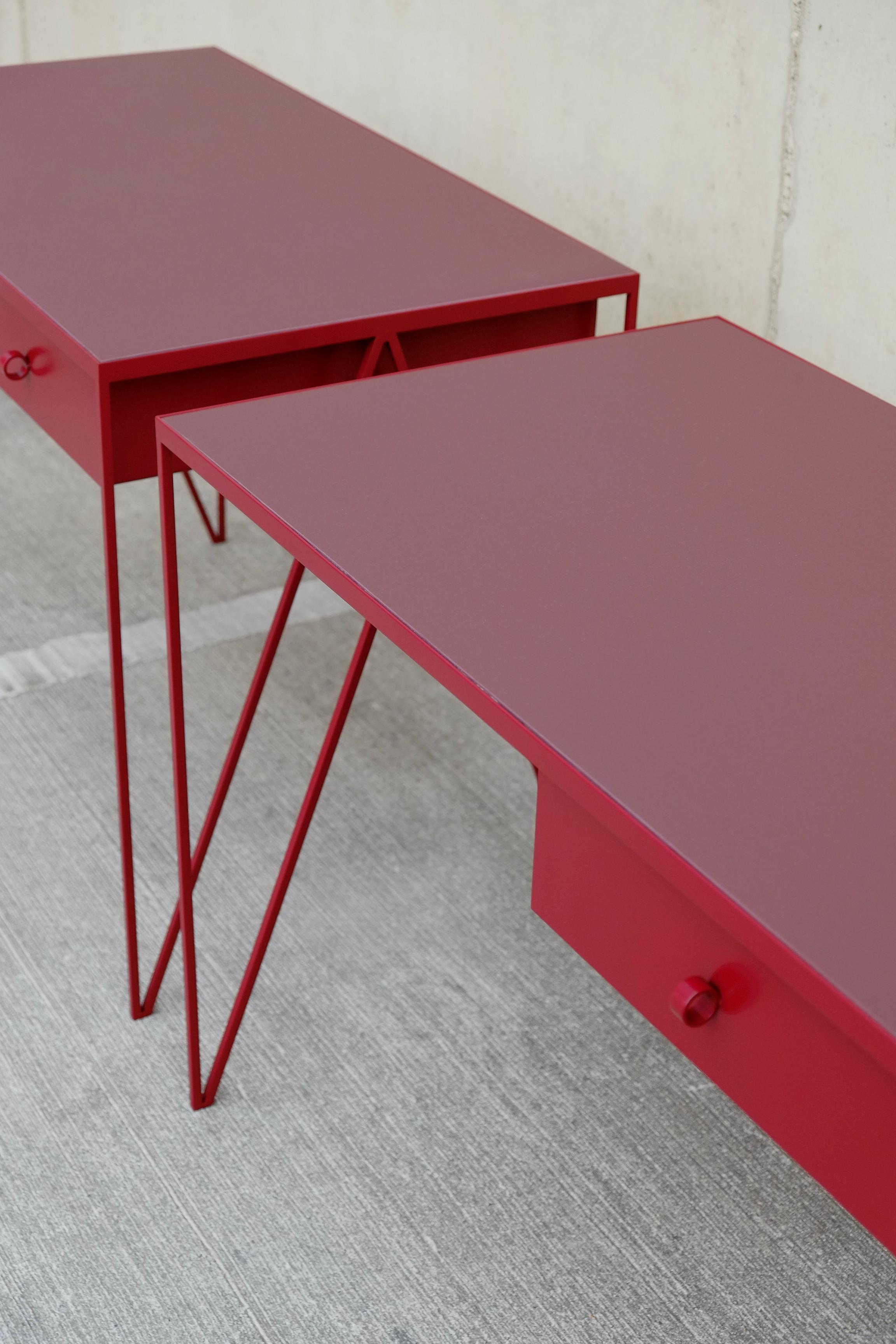 Pair of Small Customizable Study Desks / Console Table with Drawer In New Condition For Sale In Leicester, GB