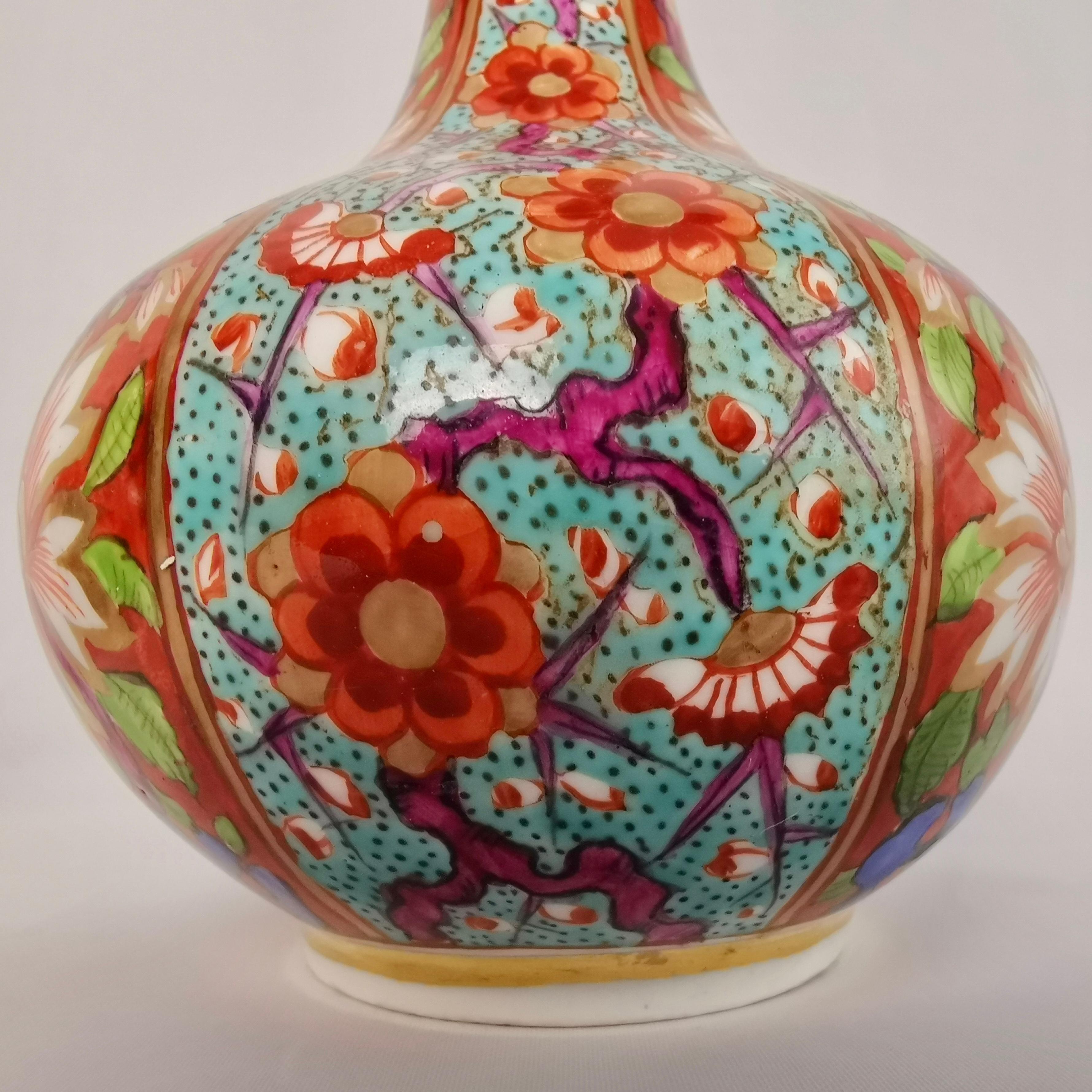 Regency Pair of Small Derby Bottle Vases, Kakiemon Pattern, 1800-1825