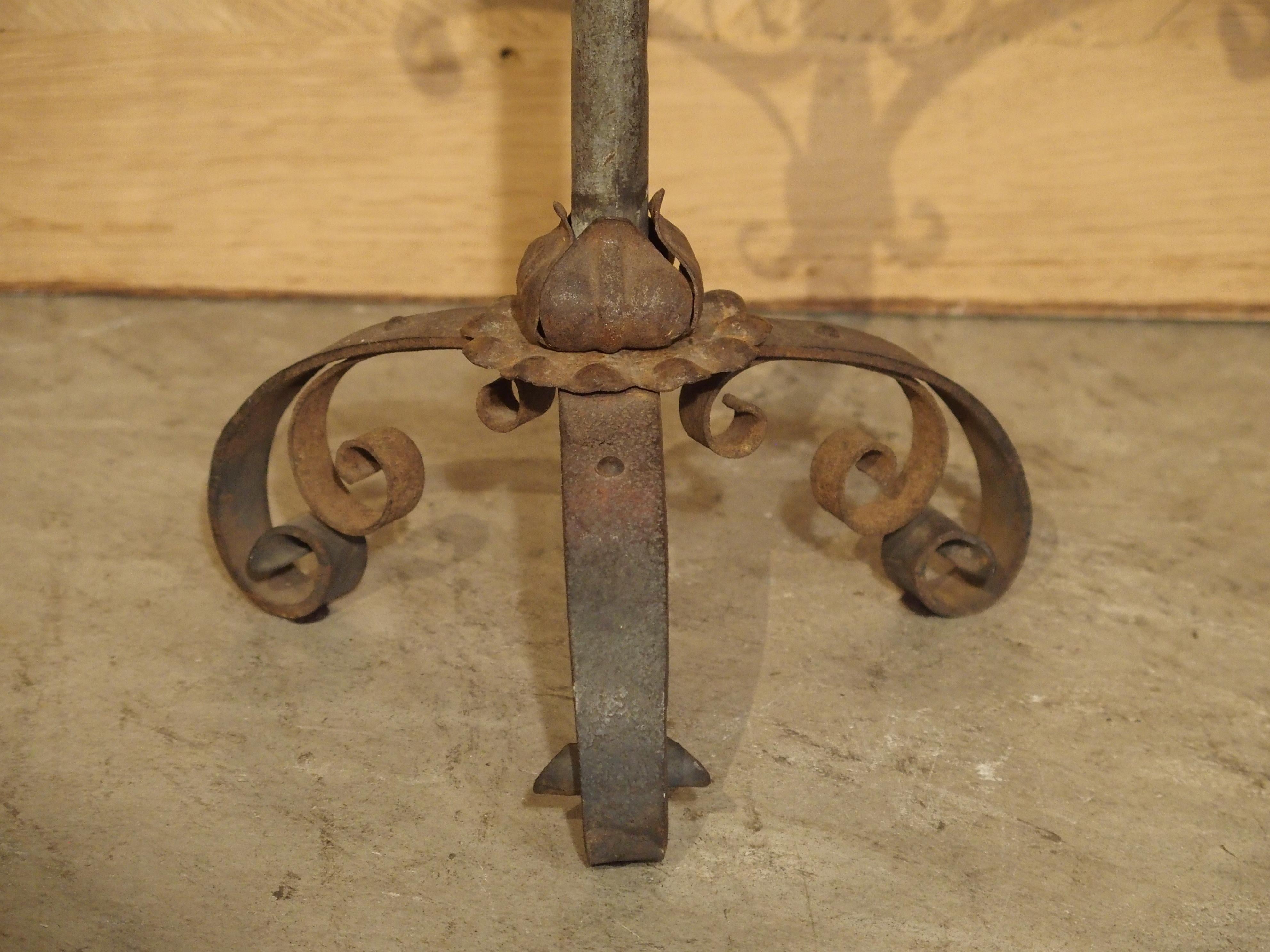 Pair of Small Early 1900s Wrought Iron Candelabras from Italy 2