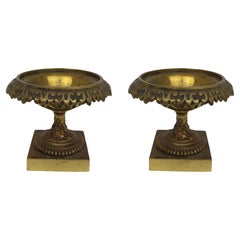 Antique Pair of Small Early 19th Century Grand Tour Bronze Urns