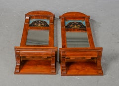 Pair of Small Empire Revival Mirrors and Consoles