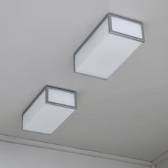 Coppia di piccole e raffinate lampade da incasso rettangolari in stile Art Déco francese, firmate Perzel