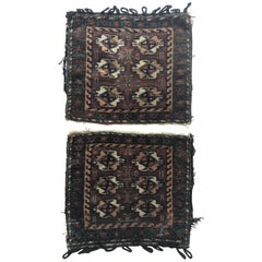 Pair of Small Fine Wool Persian Tribal Backface Rug
