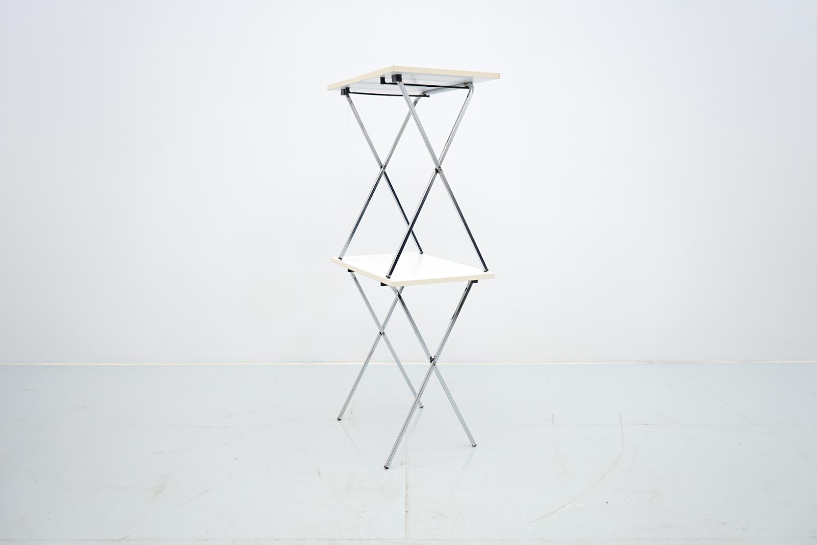 European Pair of Small Folding Side Table, 1970s