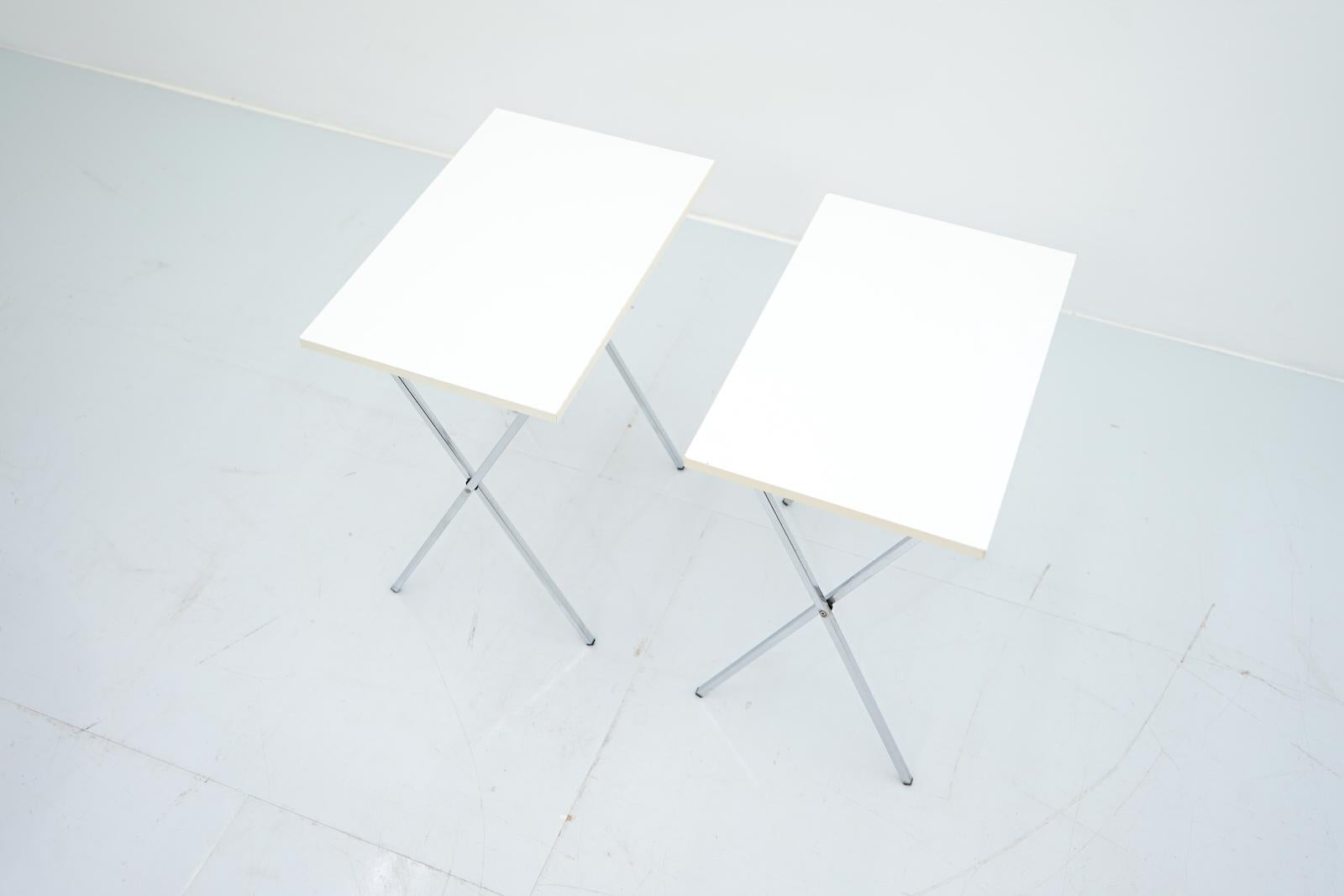 Metal Pair of Small Folding Side Table, 1970s