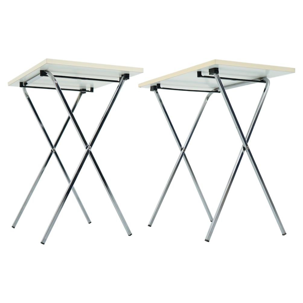 Pair of Small Folding Side Table, 1970s