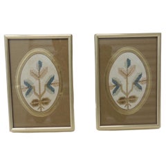 Pair of Small Framed Vintage Turkish Embroidered Textiles