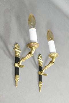 Pair Of Small French Bronze Wall Sconces