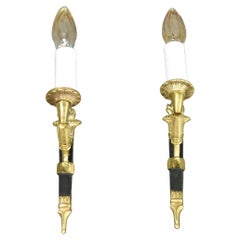 Pair Of Small French Bronze Wall Sconces