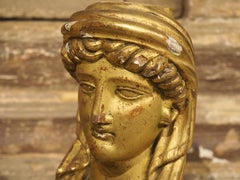 Pair of Small French Empire Giltwood Busts, Circa 1815