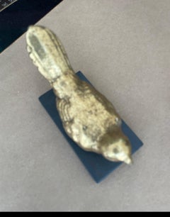 Pair of Gilded Bird Sculptures on Black Metal Base, Antique, Ca. 1970s