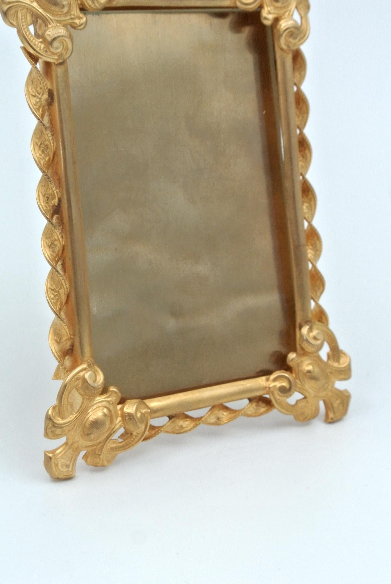 Pair of Small Gilded Brass Photo Frames 4