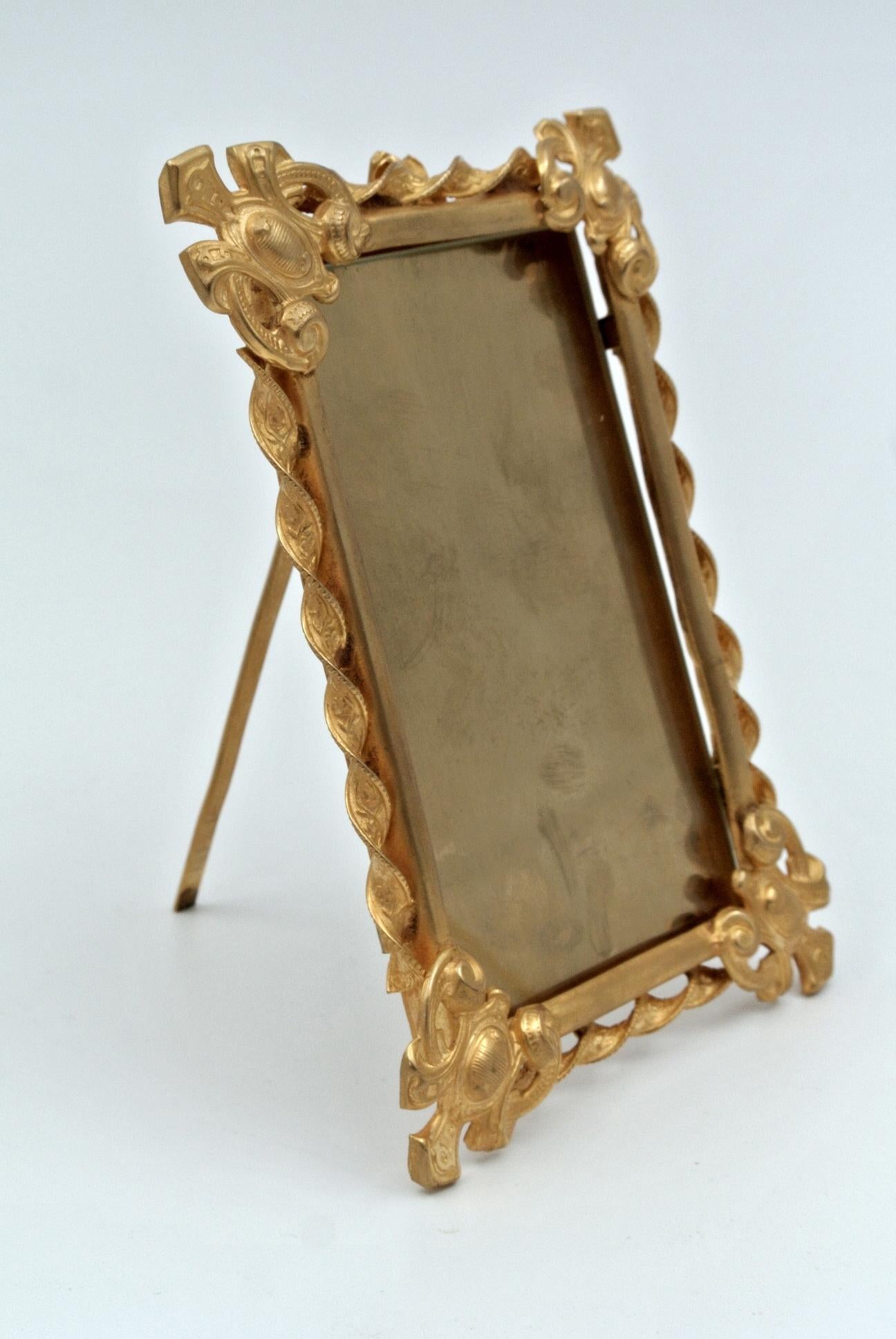 Pair of Small Gilded Brass Photo Frames 1
