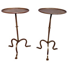 Pair of Small Gilt Iron Martini or End Tables