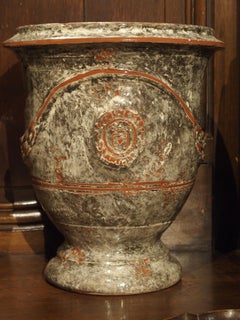 Pair of Small Glazed Terracotta Anduze Pots from France