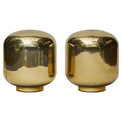 Pair of Small Gold Glass Table Lamps
