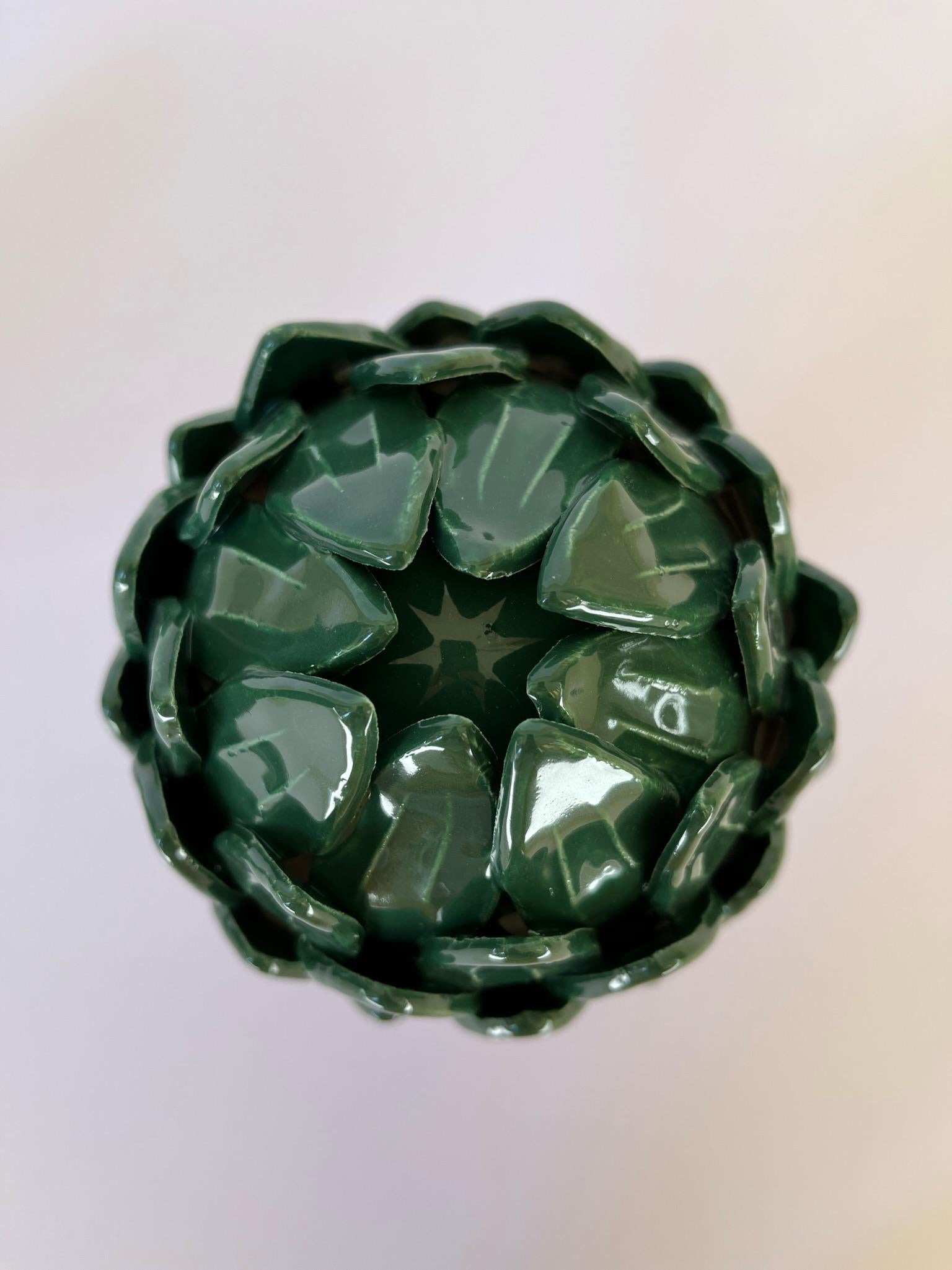green ceramic artichoke