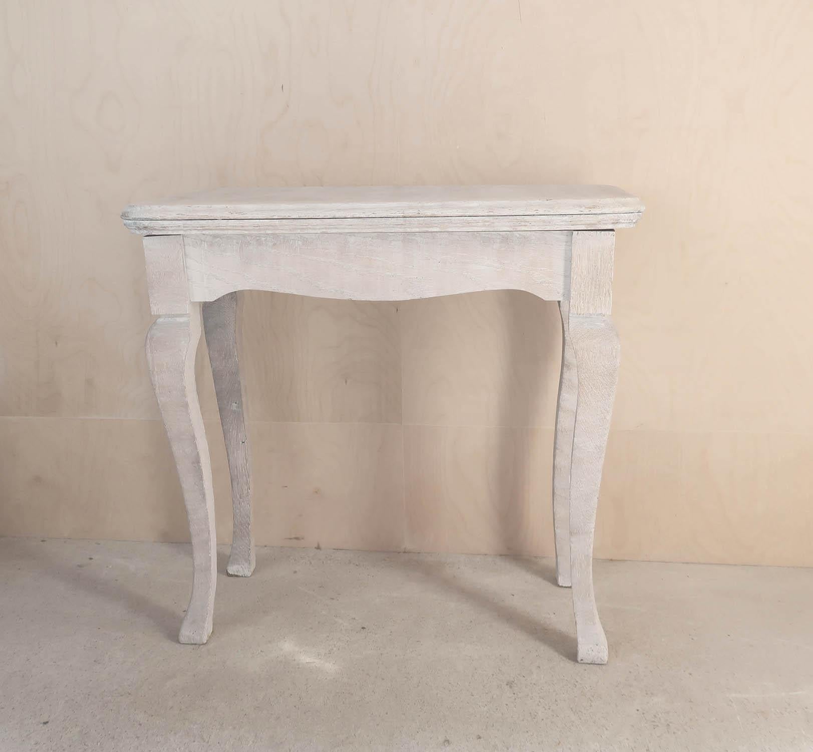 Pair of Small Gustavian Style Antique Limed Oak Console or Bedside Tables 5