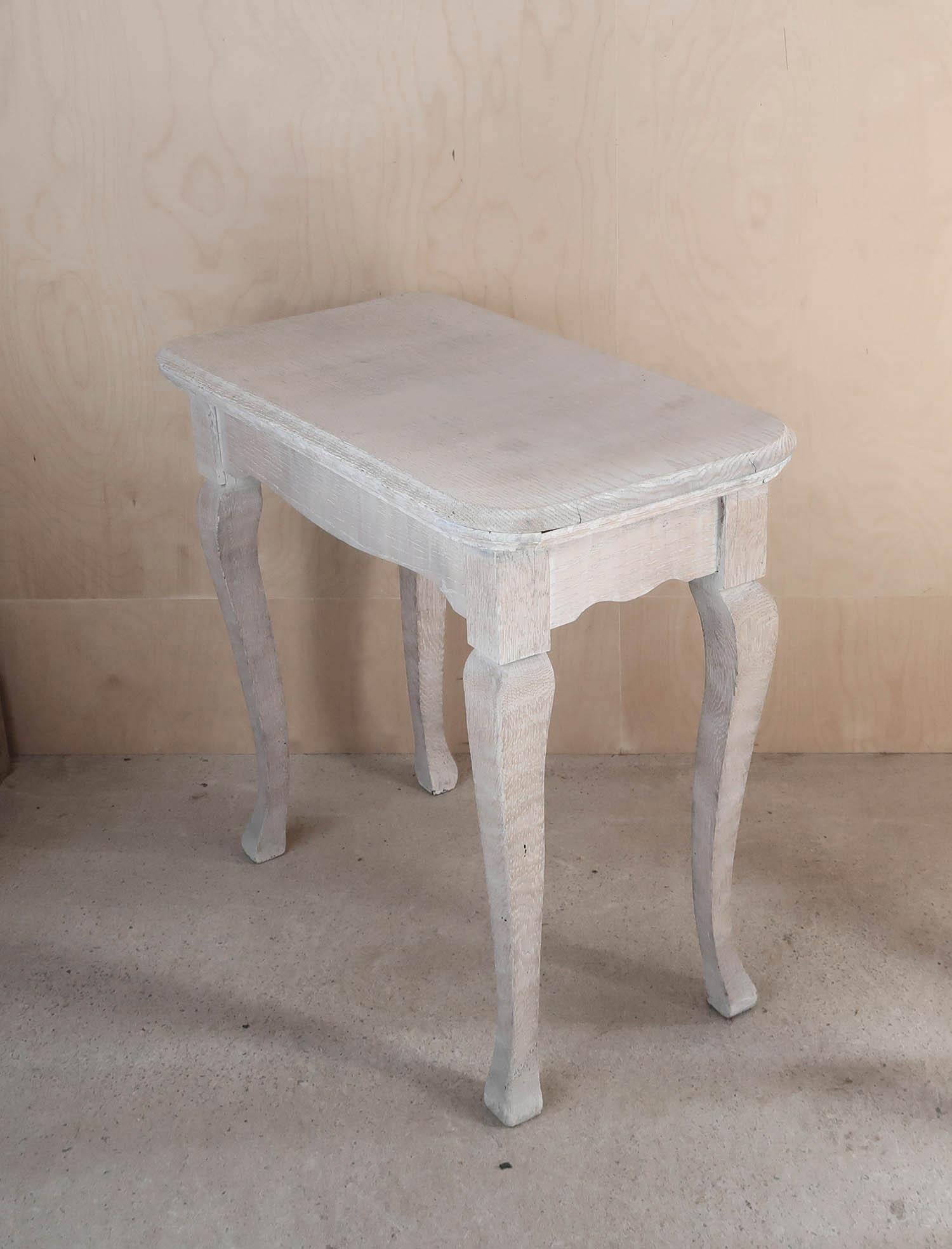 Pair of Small Gustavian Style Antique Limed Oak Console or Bedside Tables In Good Condition In St Annes, Lancashire