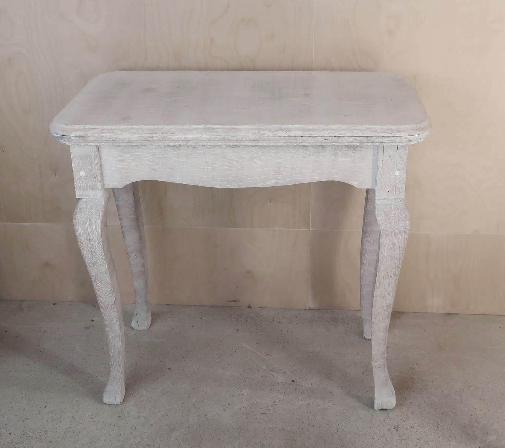 Late 19th Century Pair of Small Gustavian Style Antique Limed Oak Console or Bedside Tables