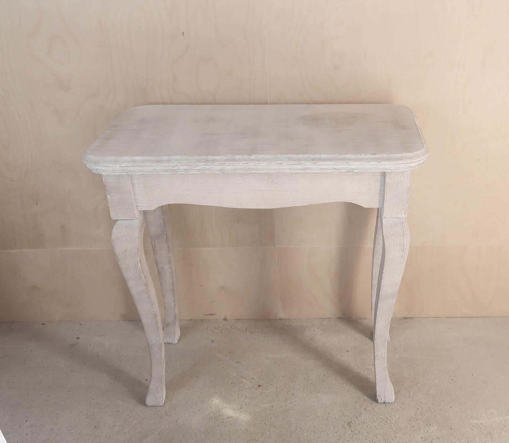 Pair of Small Gustavian Style Antique Limed Oak Console or Bedside Tables 1