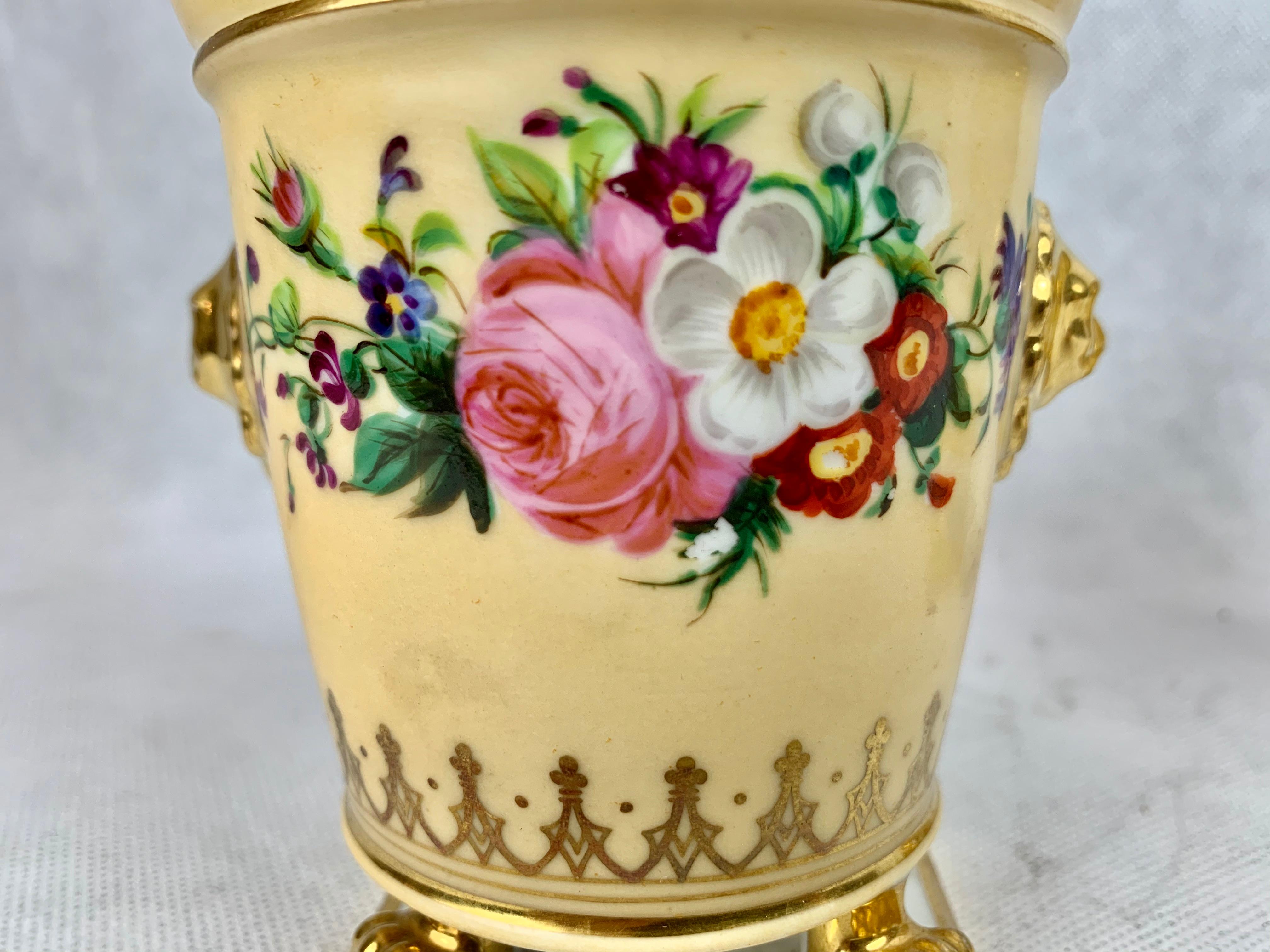 Empire Hand Decorated Darte Frères Bough Pots,  Paris, France-A Pair