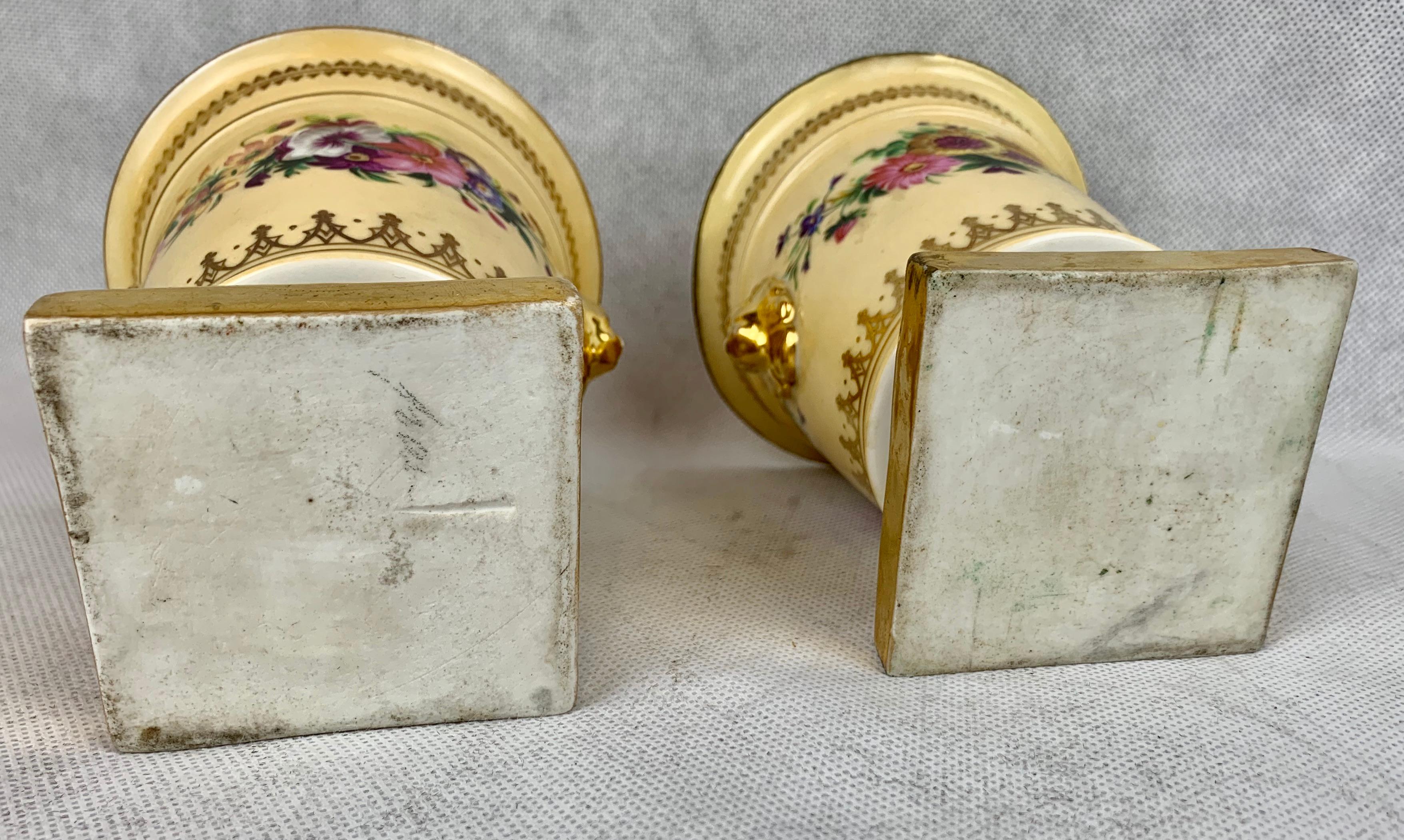 Early 19th Century Hand Decorated Darte Frères Bough Pots,  Paris, France-A Pair