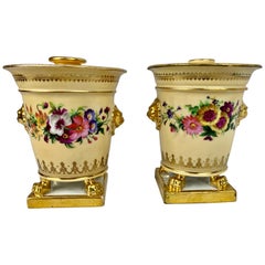 Antique Hand Decorated Darte Frères Bough Pots,  Paris, France-A Pair