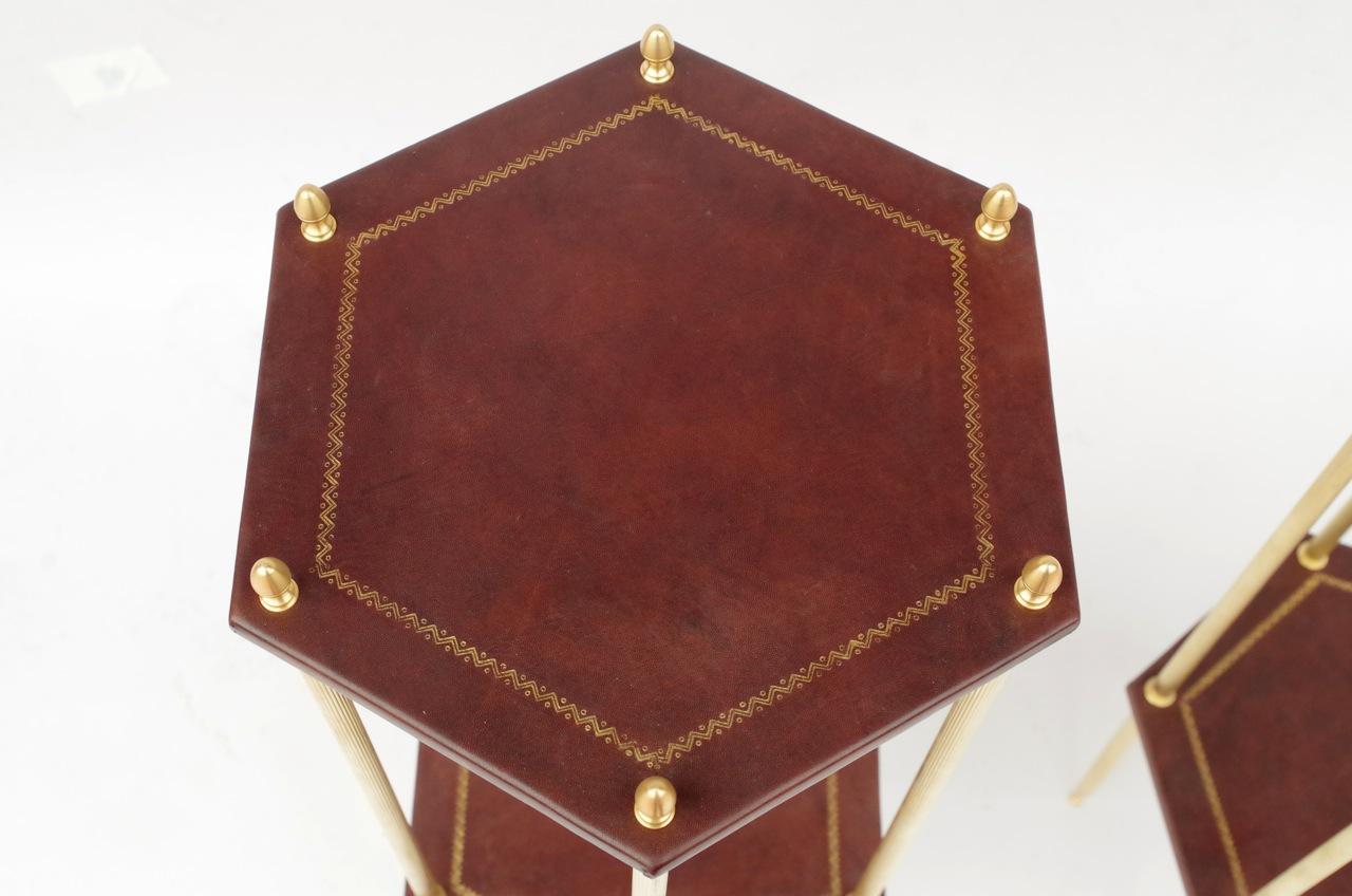 Pair of Small Hexagonal Side Tables, Contemporary work In Good Condition In Saint-Ouen, FR