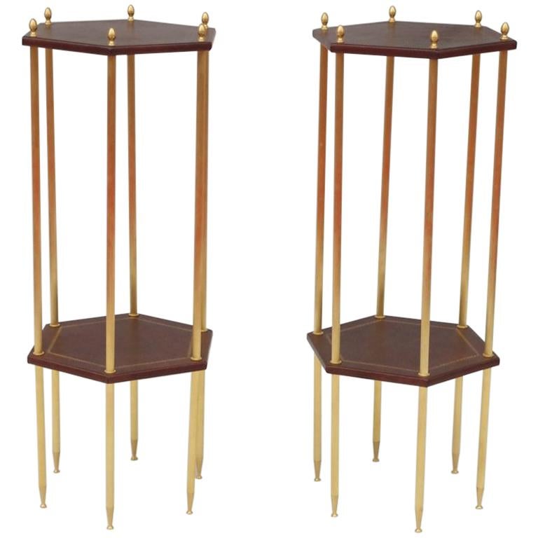 Pair of Small Hexagonal Side Tables, Contemporary work