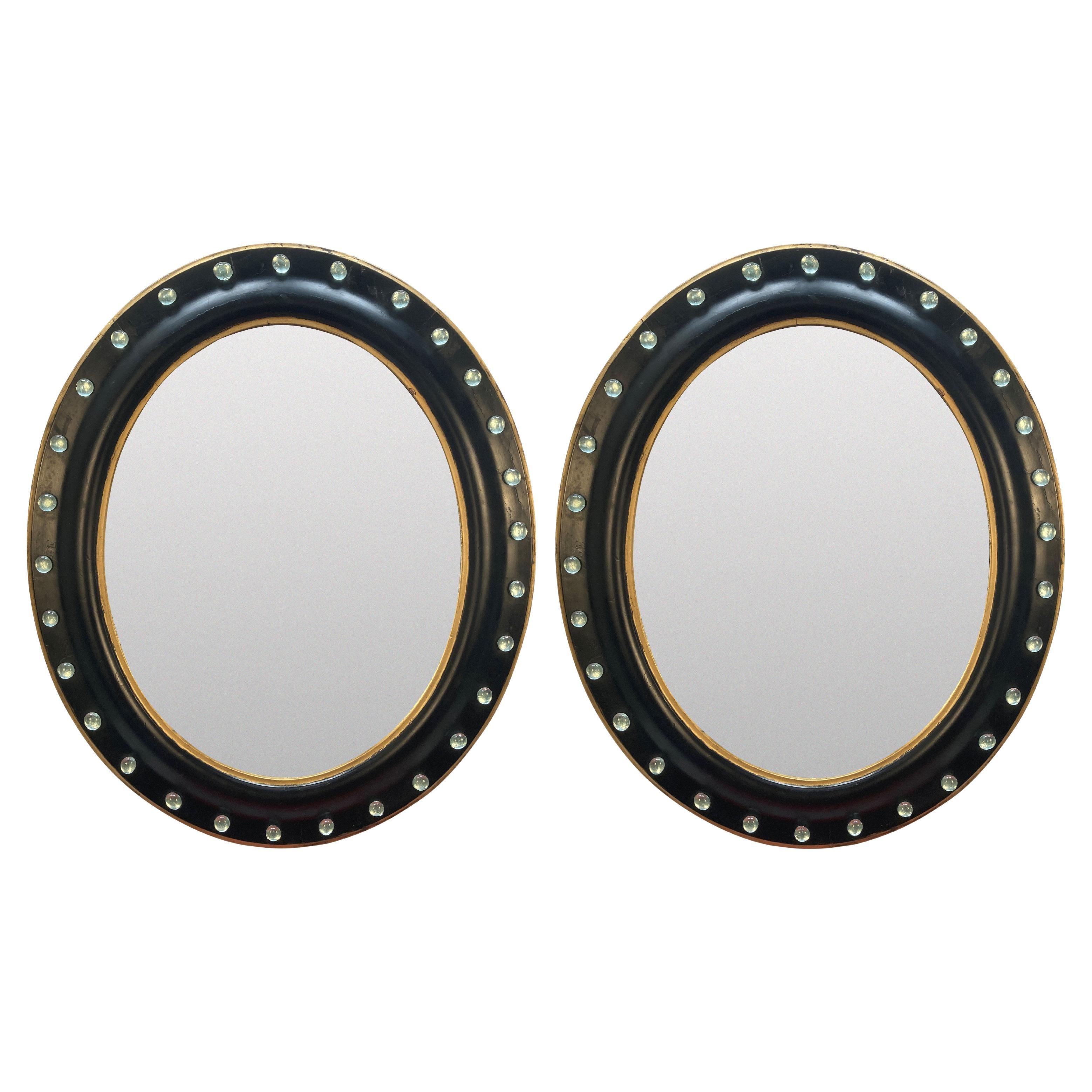 Pair Of Small Irish Sudded Mirrors