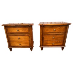 Pair of Small Italian Chests of Drawer in Walnut