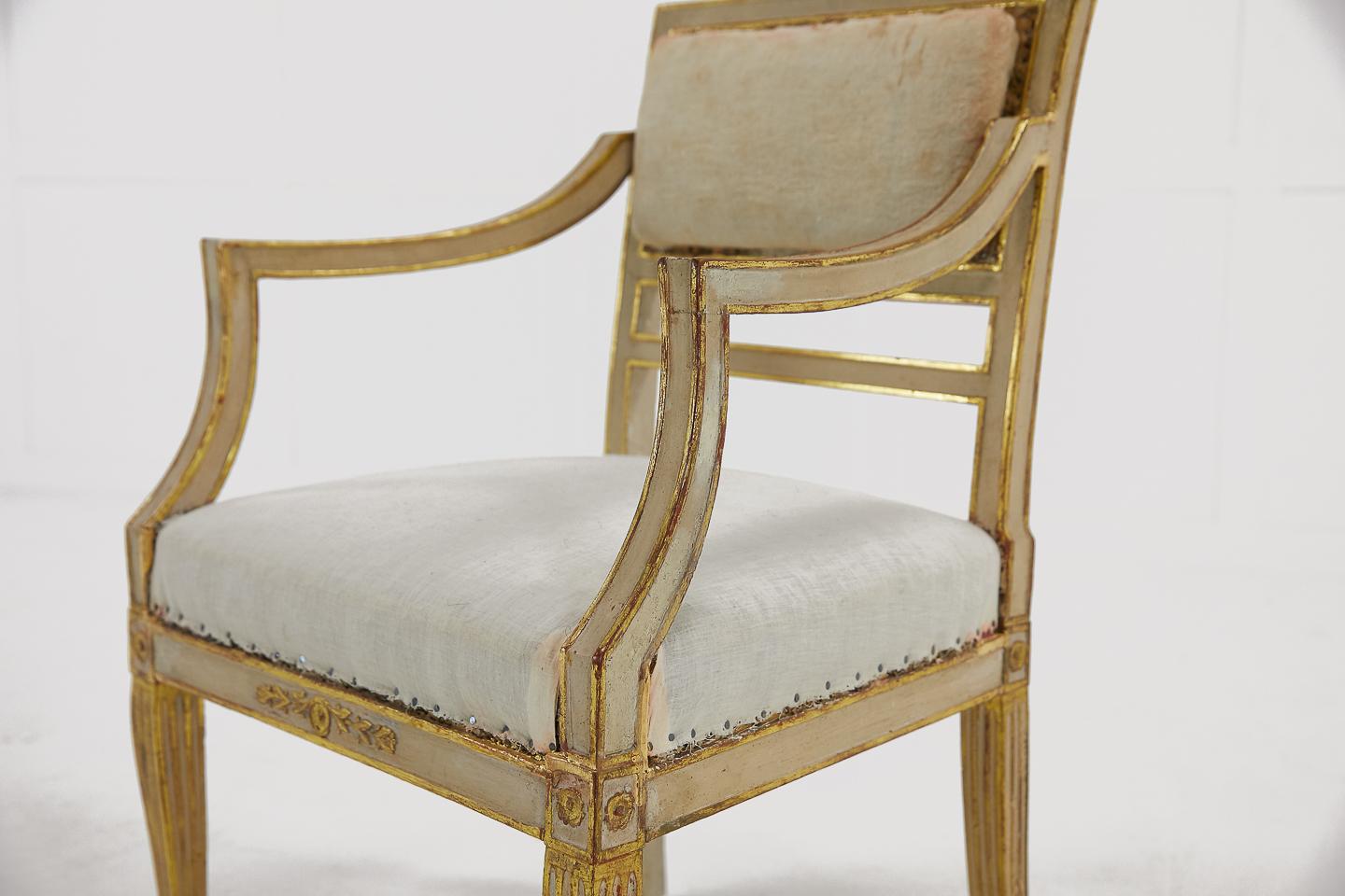 20th Century Pair of Small Italian Gilt and Paint Chairs