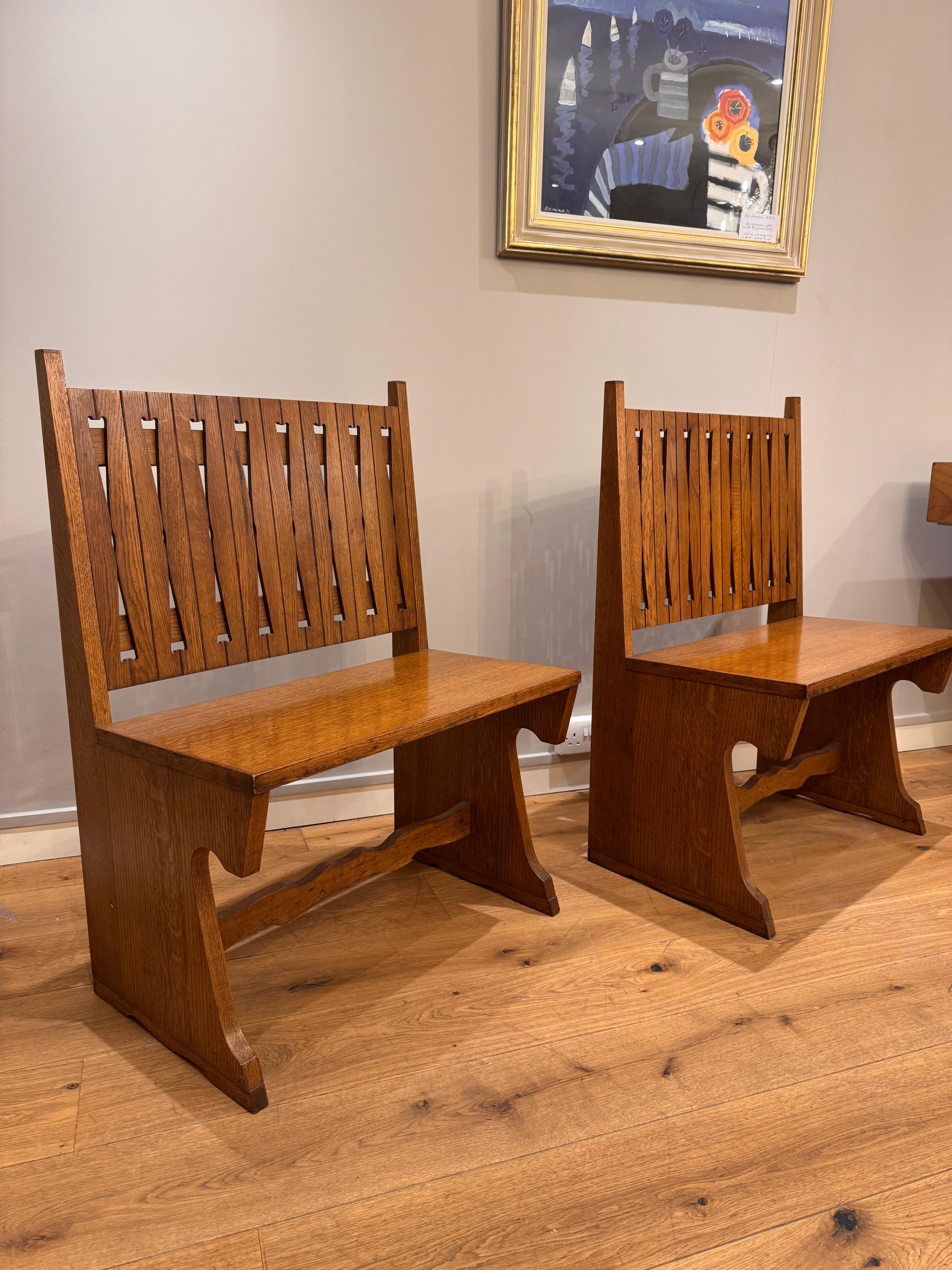 Hand crafted from solid oak Italian hallway benches . Very sturdy with beautiful details both to the legs and the backrest. Seat cushions also available. 