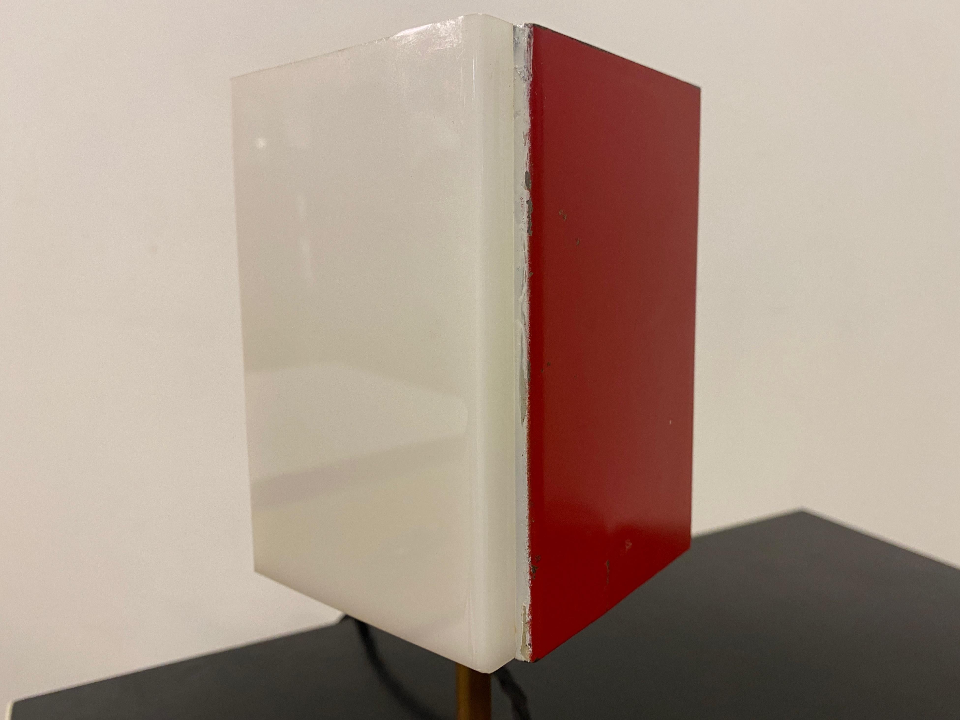Pair Of Small Italian Perspex And Metal Table Lamps For Sale 1