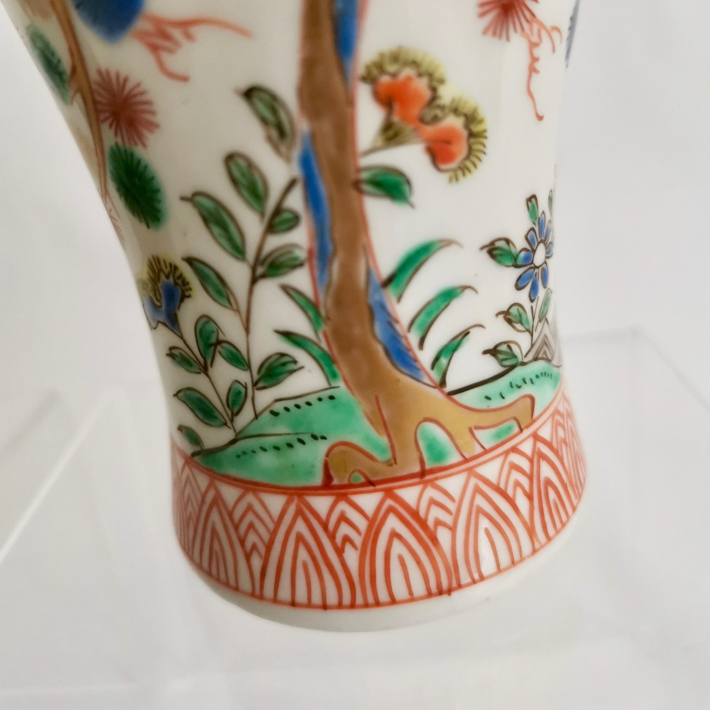 Pair of Small Japanese Imari Vases with Prunus, Aoki Kyodai-Shokai late Meiji 7