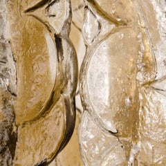 Pair of Small Kalmar Chandeliers Citrus Swirl Smoked Glass, Austria, 1960s